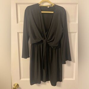 Topshop black kimono front dress